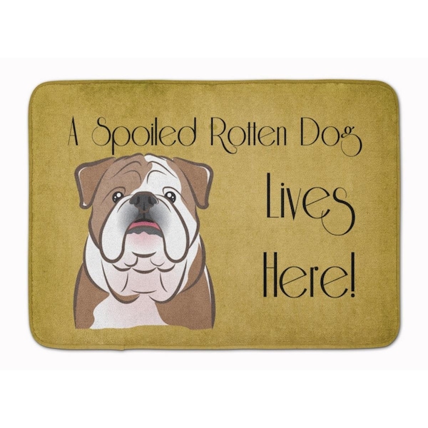 Carolines Treasures English Bulldog Spoiled Dog Lives Here Machine Washable Memory Foam Mat BB1467RUG - main